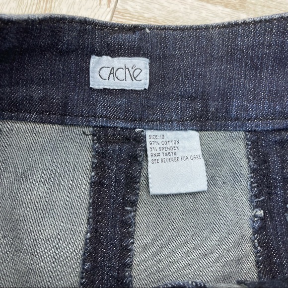 Cache Dark Wash Denim Jean Stretch Mermaid Skirt - Picture 3 of 7